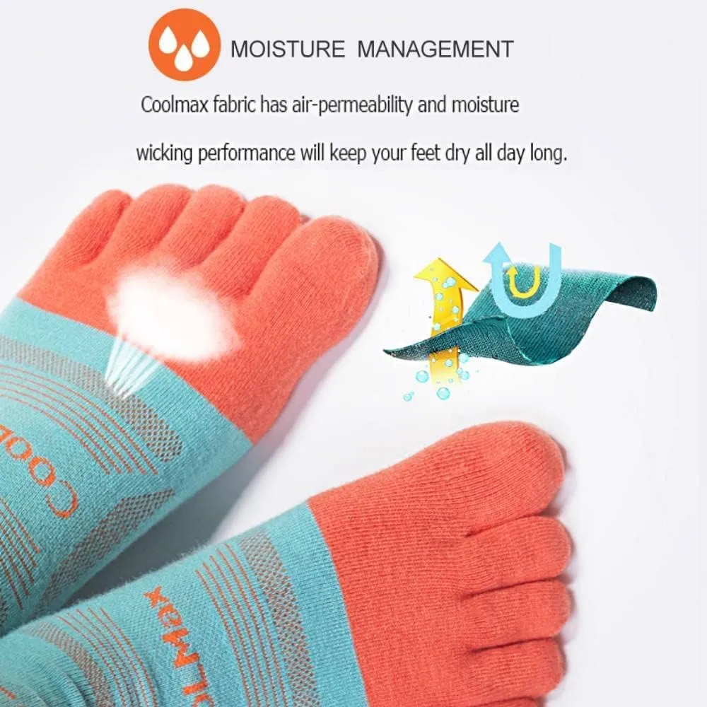 AONIJIE Running Ankle Toe Socks for Men and Women Lightweight Coolmax High Performance Five Finger Athletic Socks