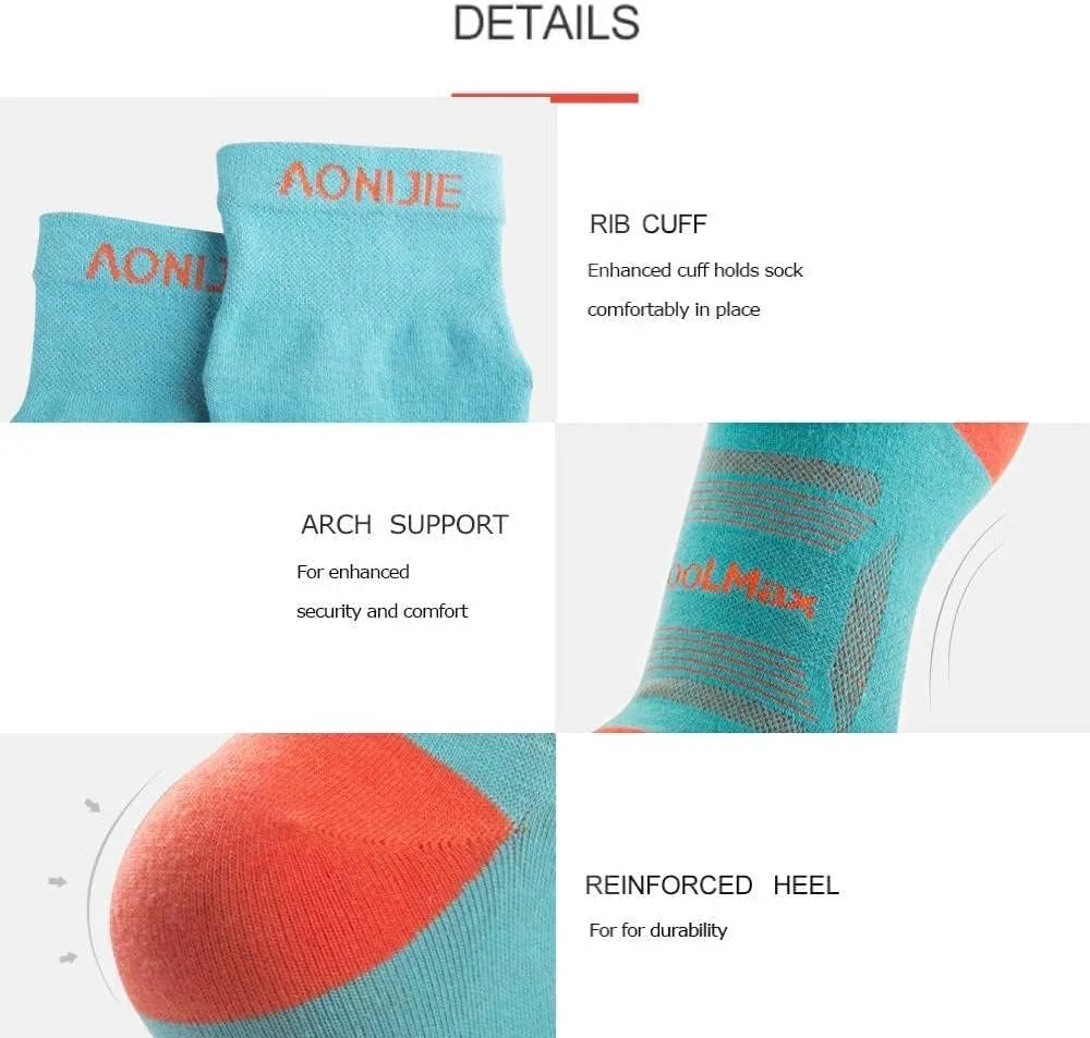 AONIJIE Running Ankle Toe Socks for Men and Women Lightweight Coolmax High Performance Five Finger Athletic Socks