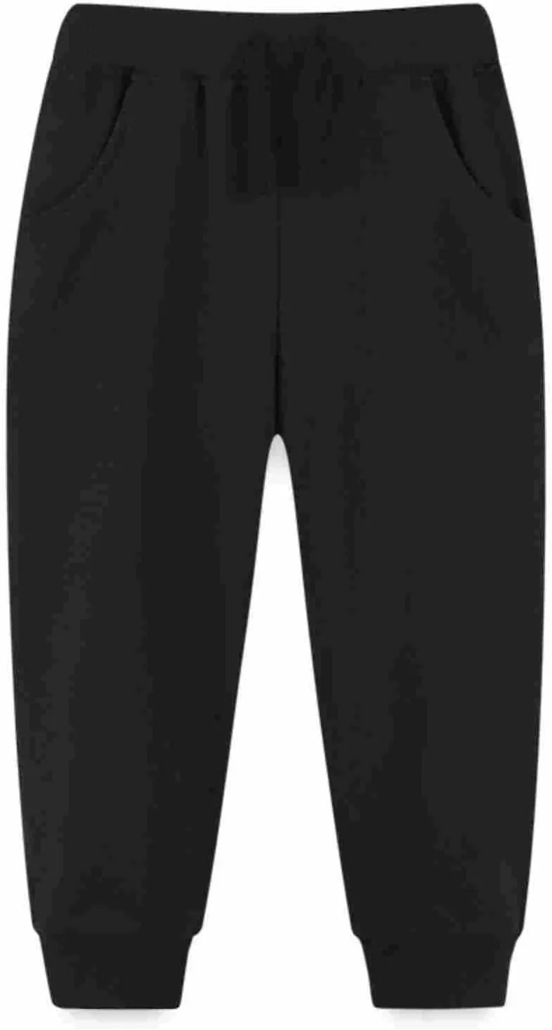 Boys Solid Baggy Causal Sweatpants Pull On Athletic Trousers Elastic Waist Midweight Jogger Pants with Pockets