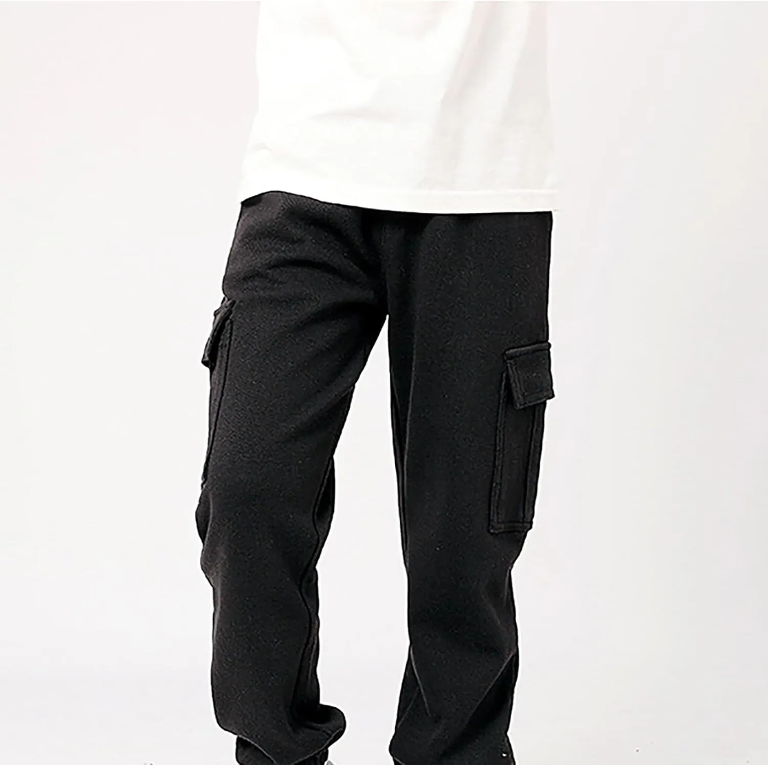 Boys Teens Midweight Sports Pants Athletic Jogger Pants Casual Baggy Pull-On Active Solid Color Cargo Sweatpants
