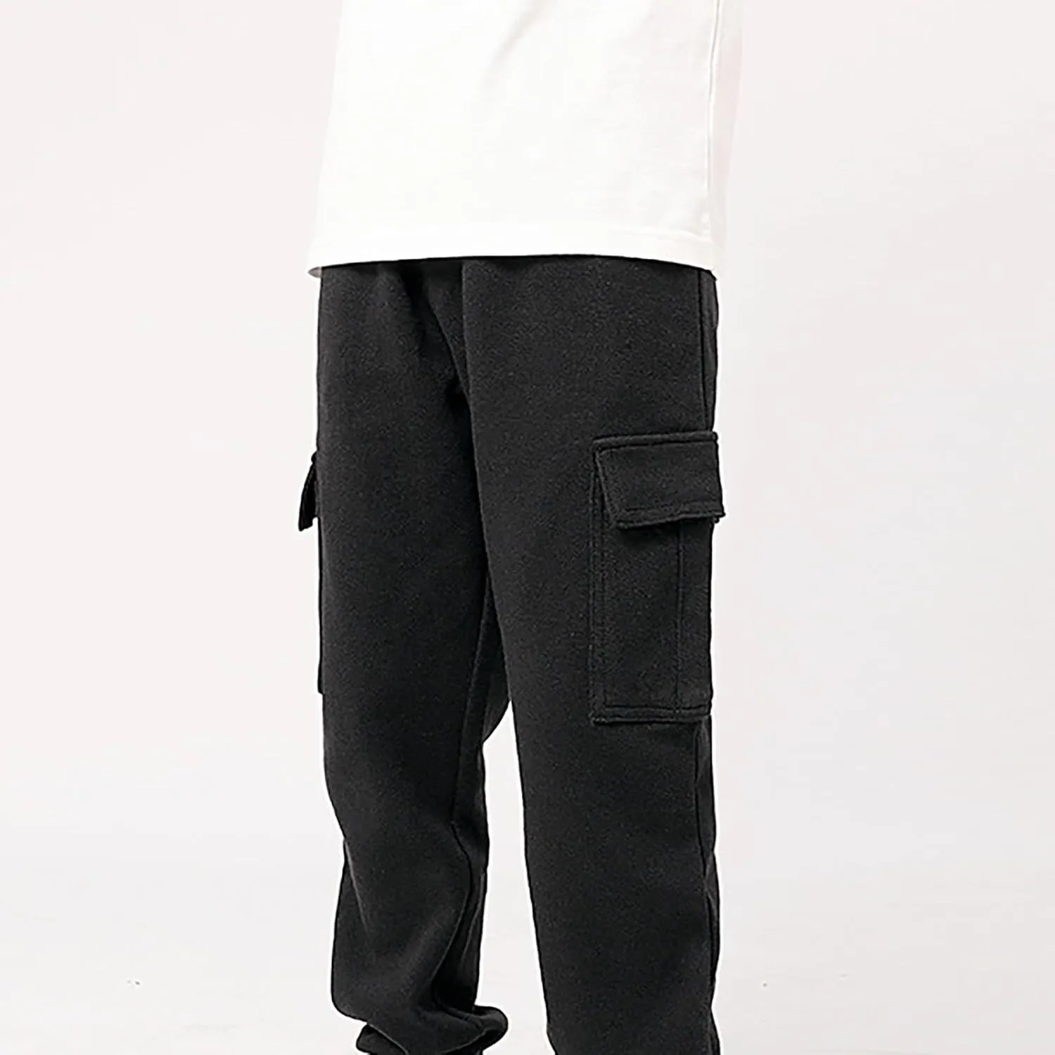 Boys Teens Midweight Sports Pants Athletic Jogger Pants Casual Baggy Pull-On Active Solid Color Cargo Sweatpants