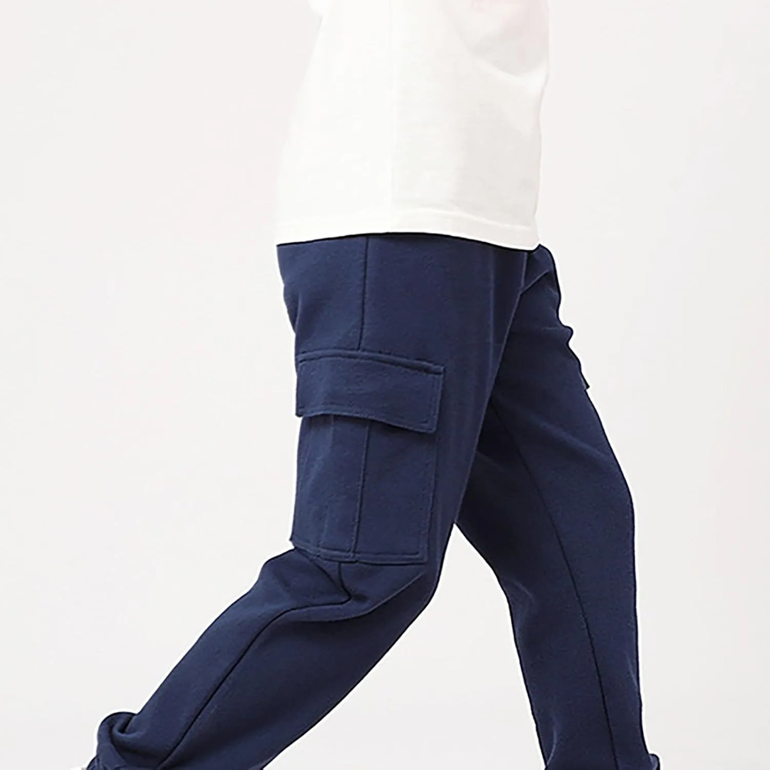 Boys Teens Midweight Sports Pants Athletic Jogger Pants Casual Baggy Pull-On Active Solid Color Cargo Sweatpants