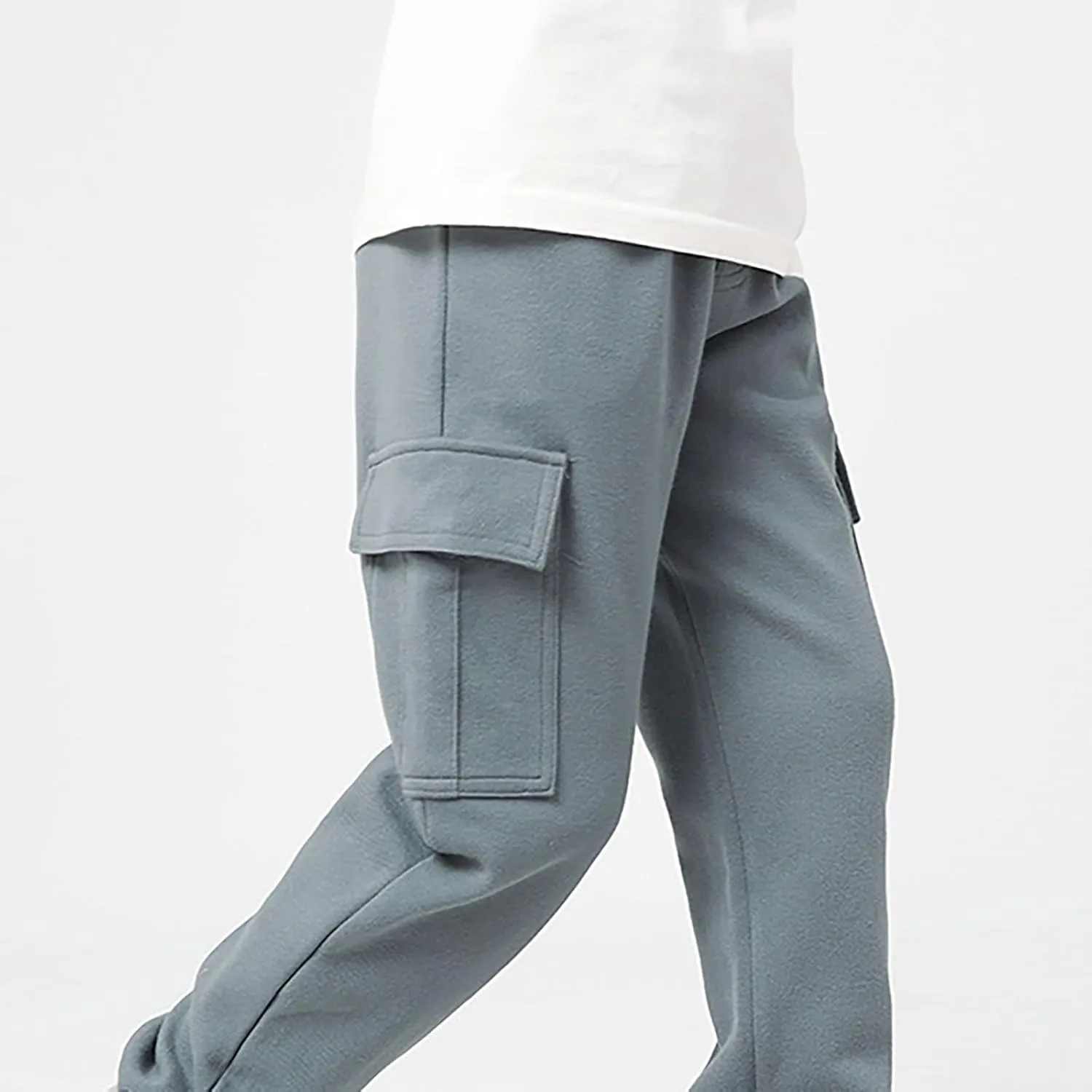 Boys Teens Midweight Sports Pants Athletic Jogger Pants Casual Baggy Pull-On Active Solid Color Cargo Sweatpants