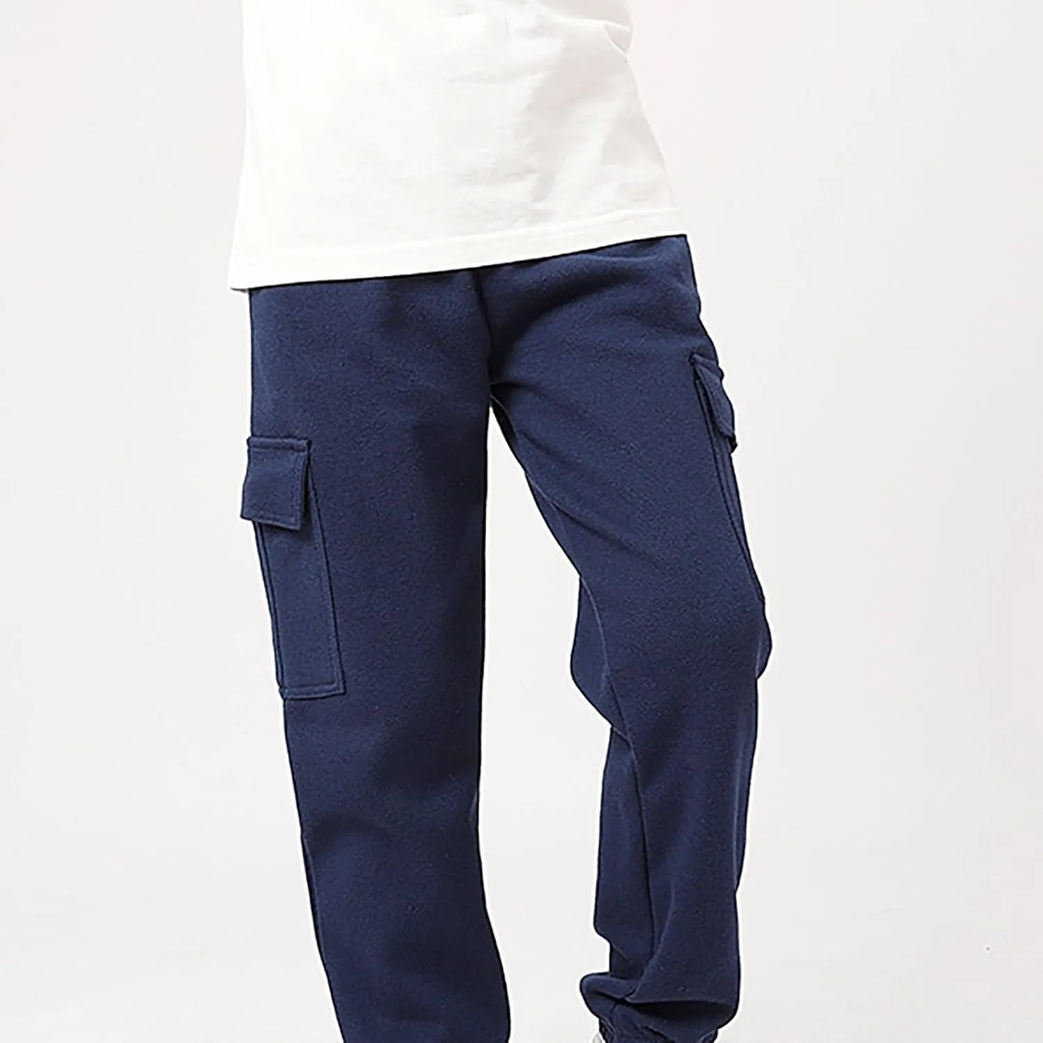 Boys Teens Midweight Sports Pants Athletic Jogger Pants Casual Baggy Pull-On Active Solid Color Cargo Sweatpants