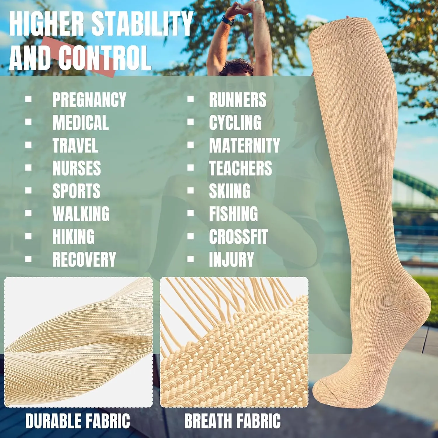 bropite Compression Socks for Women & Men 8 Pairs Circulation-Compression Socks 20-30 mmhg-Best for Running,Nurse,Travel,Yoga