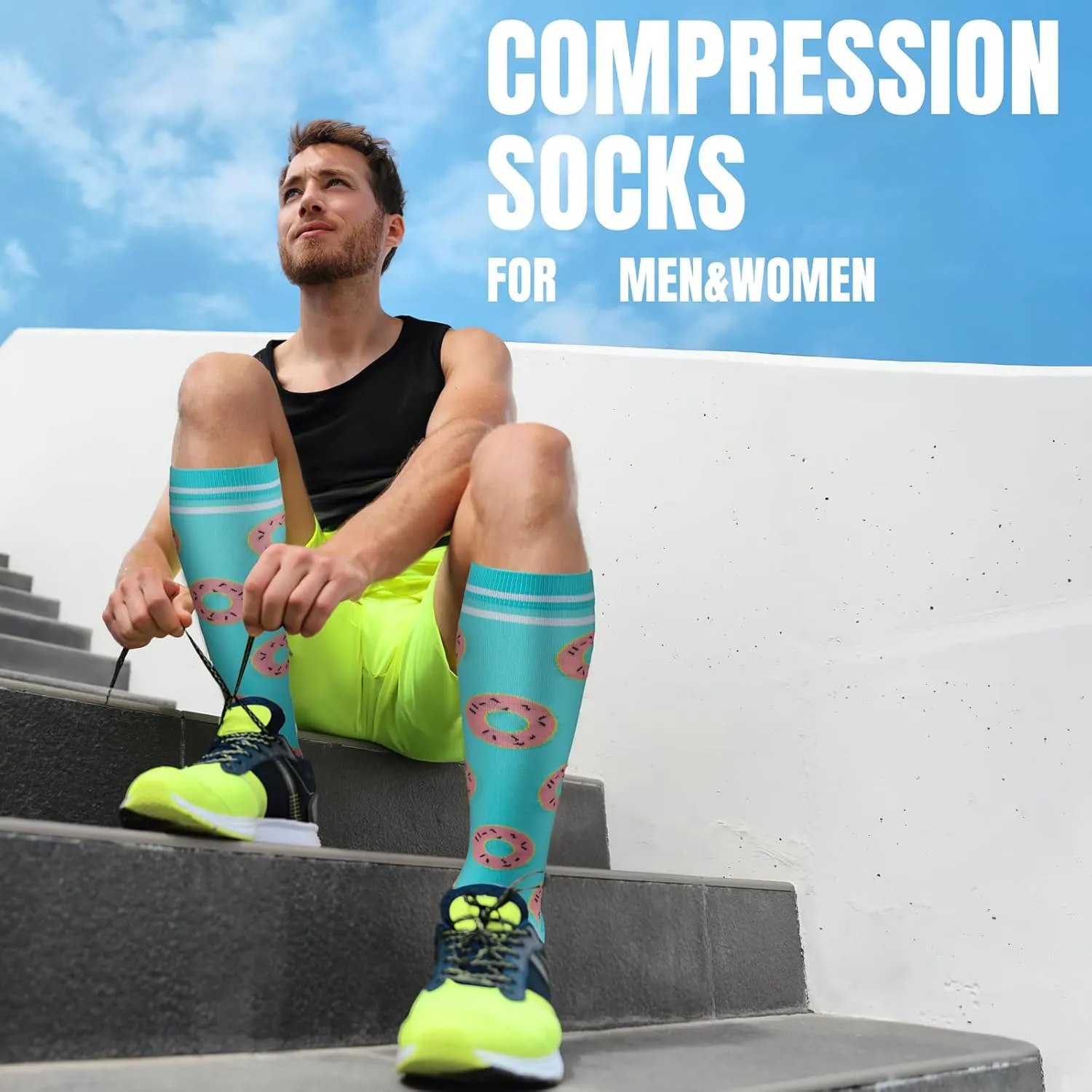 bropite Compression Socks for Women & Men 8 Pairs Circulation-Compression Socks 20-30 mmhg-Best for Running,Nurse,Travel,Yoga