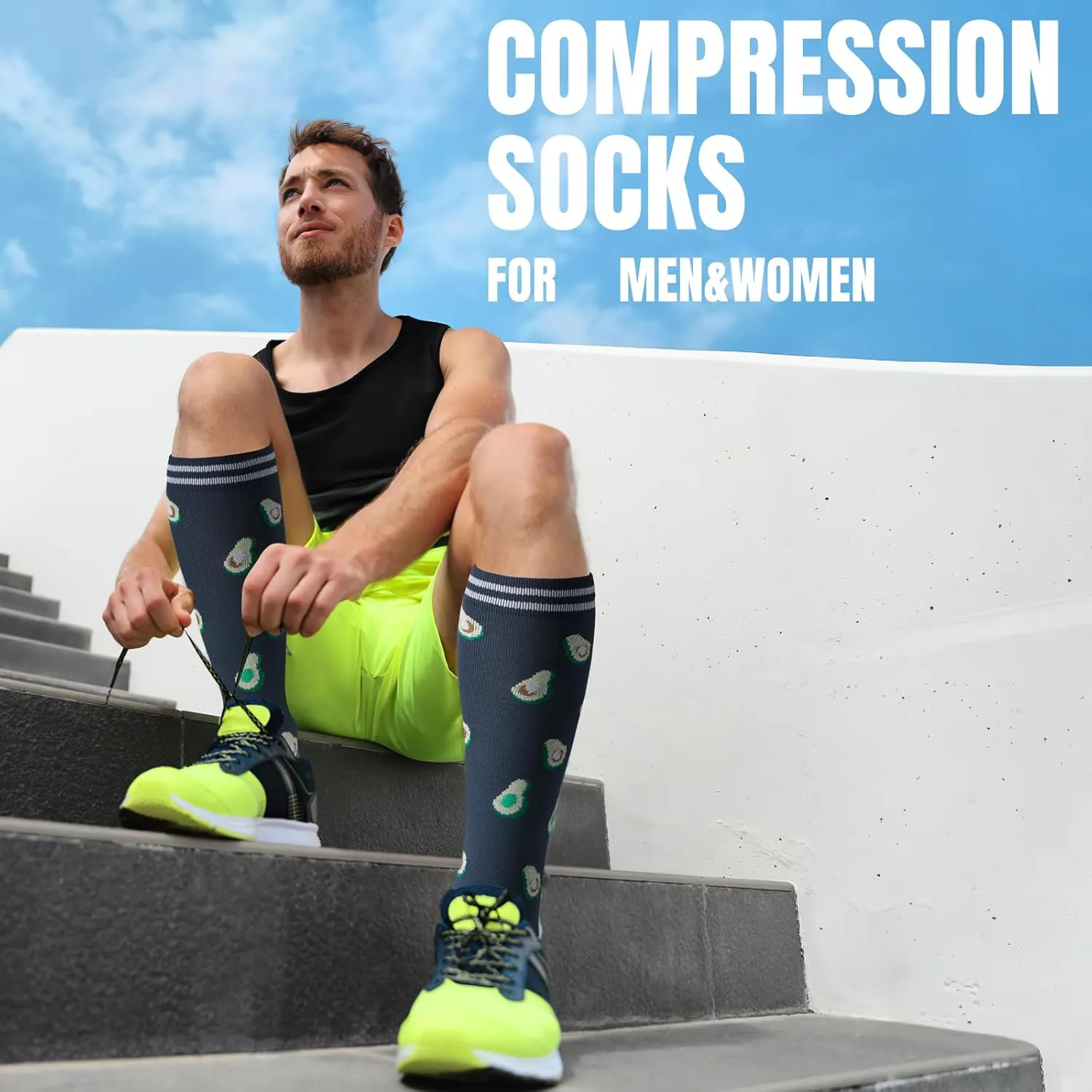 bropite Compression Socks for Women & Men 8 Pairs Circulation-Compression Socks 20-30 mmhg-Best for Running,Nurse,Travel,Yoga