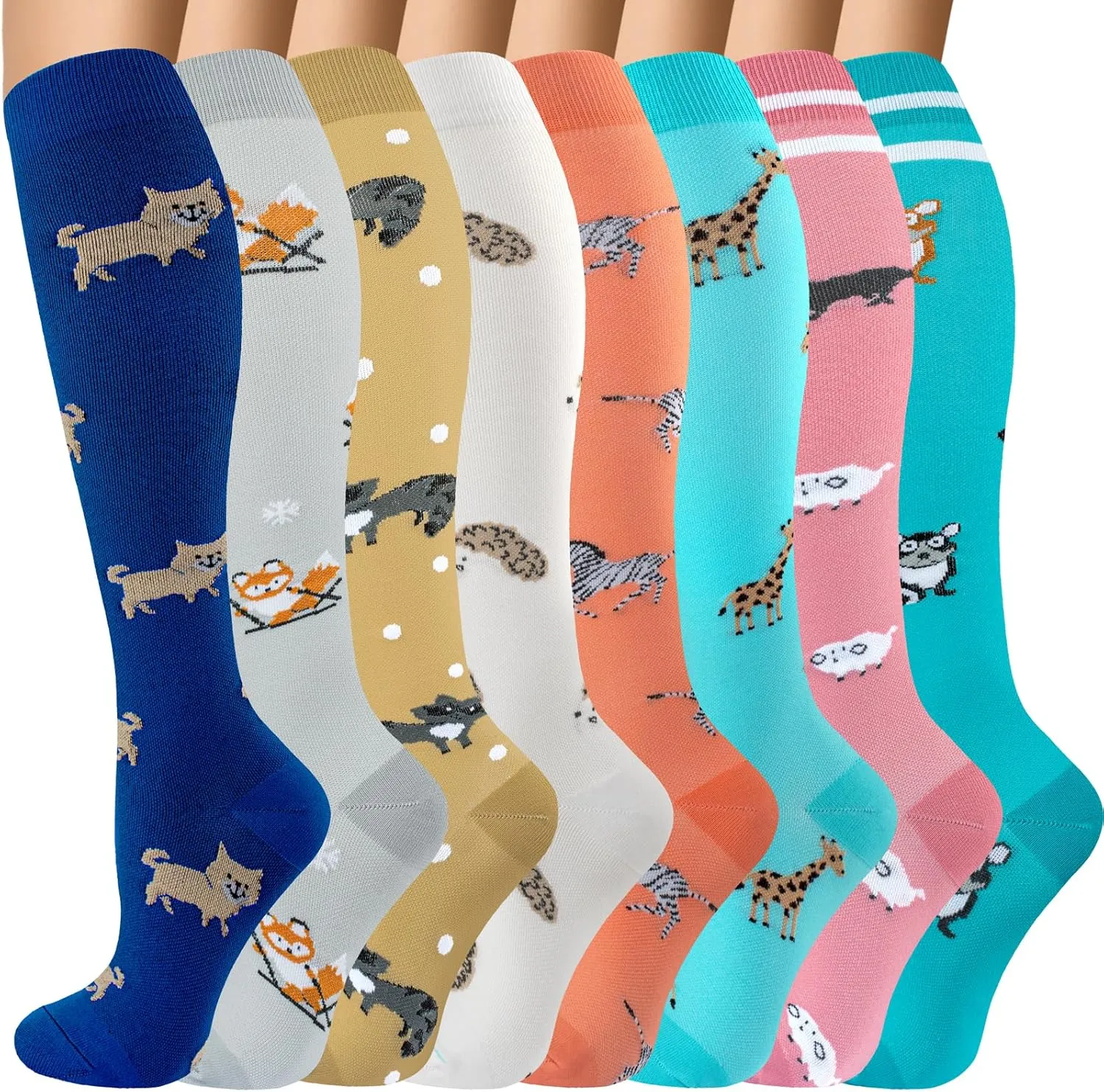 bropite Compression Socks for Women & Men 8 Pairs Circulation-Compression Socks 20-30 mmhg-Best for Running,Nurse,Travel,Yoga