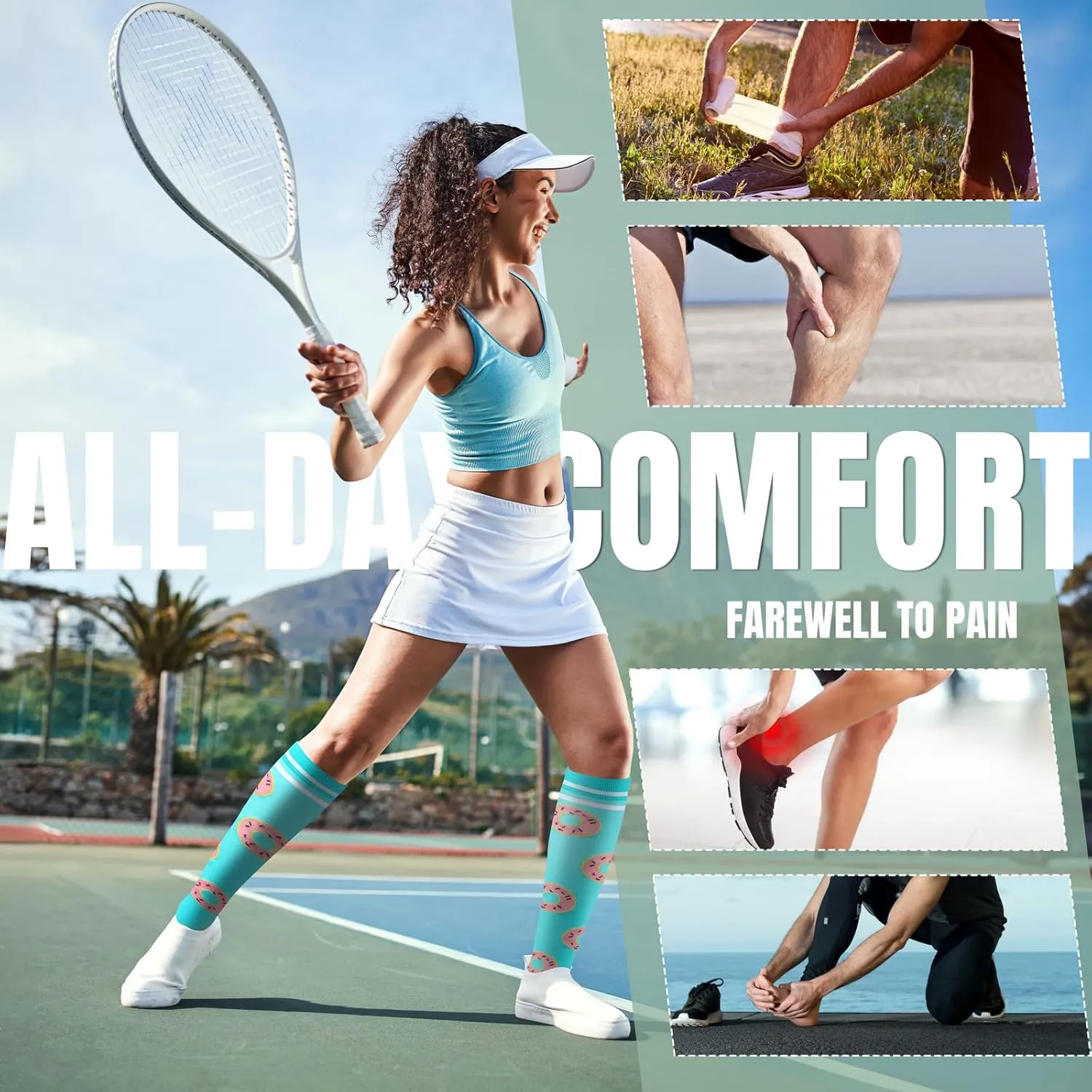 bropite Compression Socks for Women & Men 8 Pairs Circulation-Compression Socks 20-30 mmhg-Best for Running,Nurse,Travel,Yoga