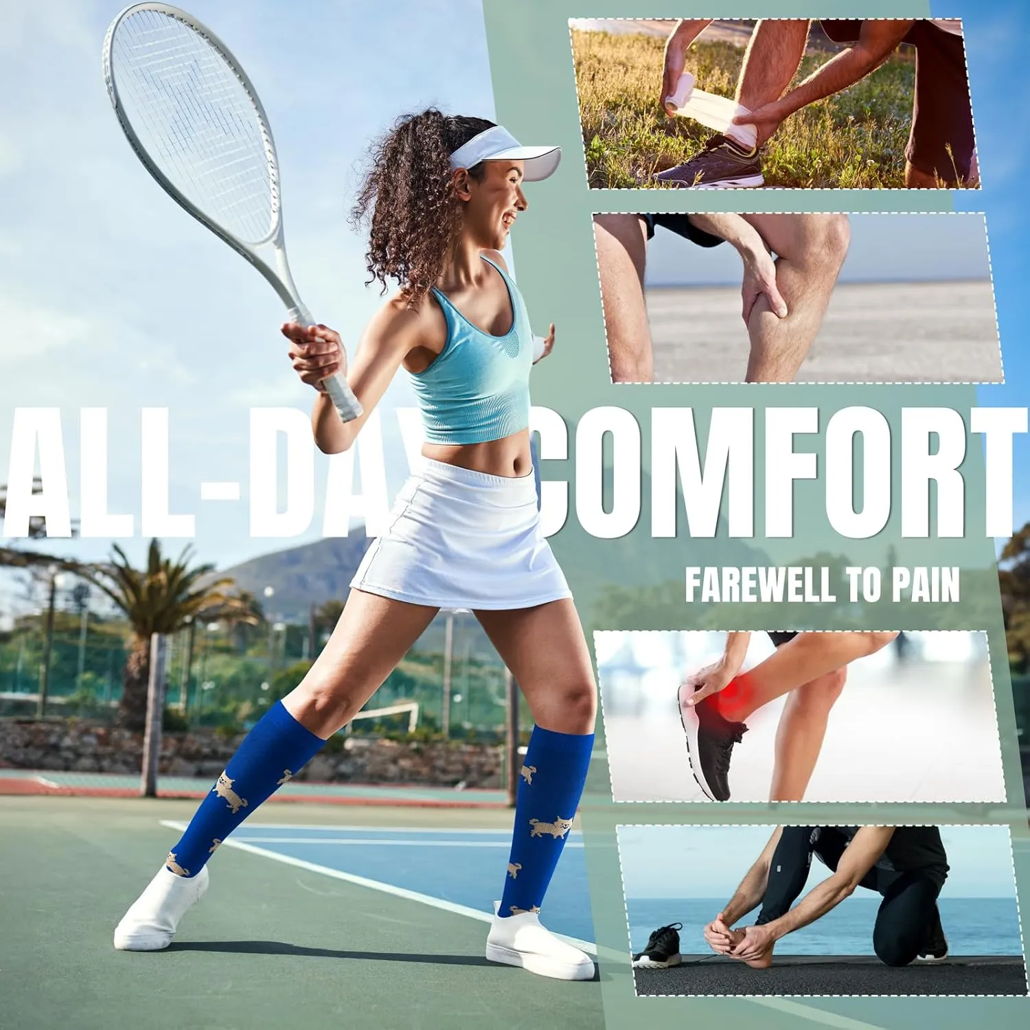 bropite Compression Socks for Women & Men 8 Pairs Circulation-Compression Socks 20-30 mmhg-Best for Running,Nurse,Travel,Yoga