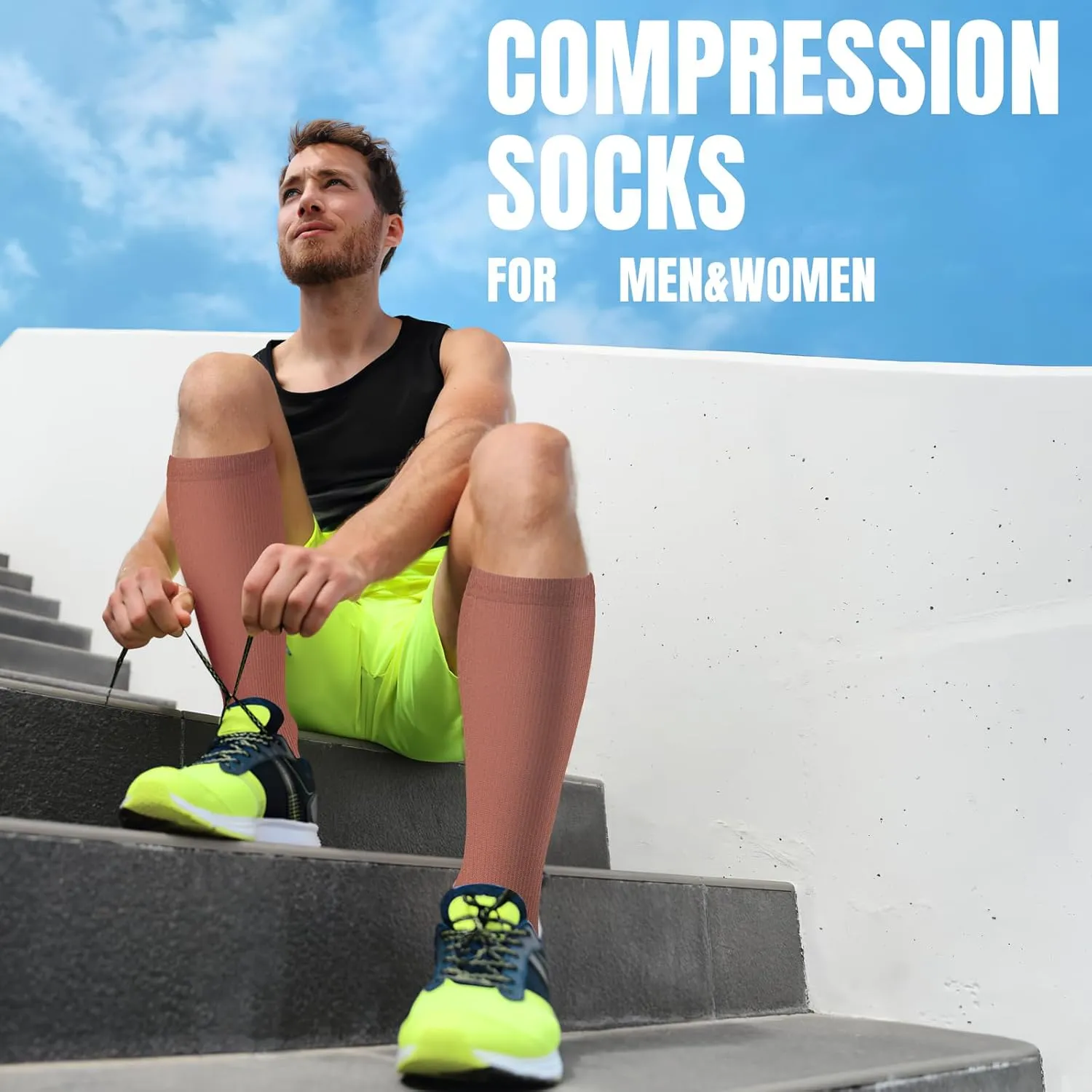 bropite Compression Socks for Women & Men 8 Pairs Circulation-Compression Socks 20-30 mmhg-Best for Running,Nurse,Travel,Yoga