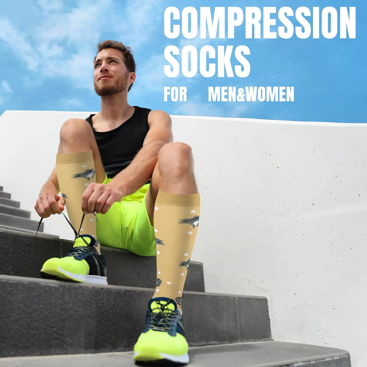 bropite Compression Socks for Women & Men 8 Pairs Circulation-Compression Socks 20-30 mmhg-Best for Running,Nurse,Travel,Yoga