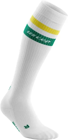 CEP Women's Tall Compression 3.0 Run Socks 80's Themed White/Green/Yellow Size 4