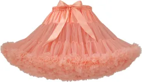 Colyanda Womens 3-Layered Pleated Tulle Petticoat Tutu Puffy Party Cosplay Skirt