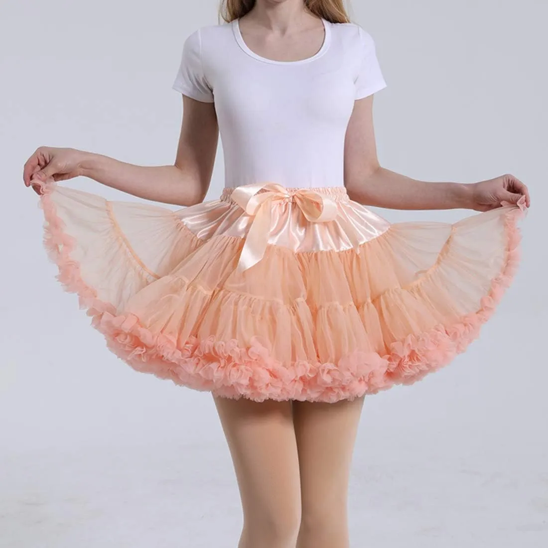 Colyanda Womens 3-Layered Pleated Tulle Petticoat Tutu Puffy Party Cosplay Skirt