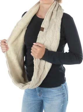 Funky Junque Infinity Scarf Women Winter Cable Knit Circle Wrap - Mother's Day Gift