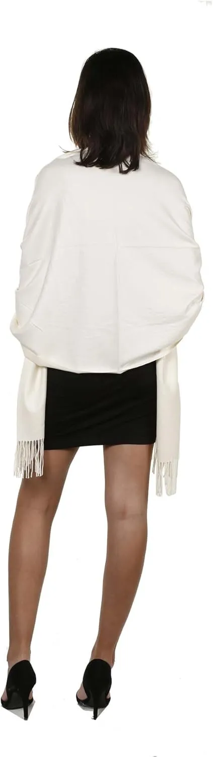 Gilbins Womens Solid Color Large Extra Soft Cashmere Blend Pashmina Shawl Wrap Scarf