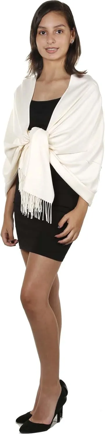 Gilbins Womens Solid Color Large Extra Soft Cashmere Blend Pashmina Shawl Wrap Scarf