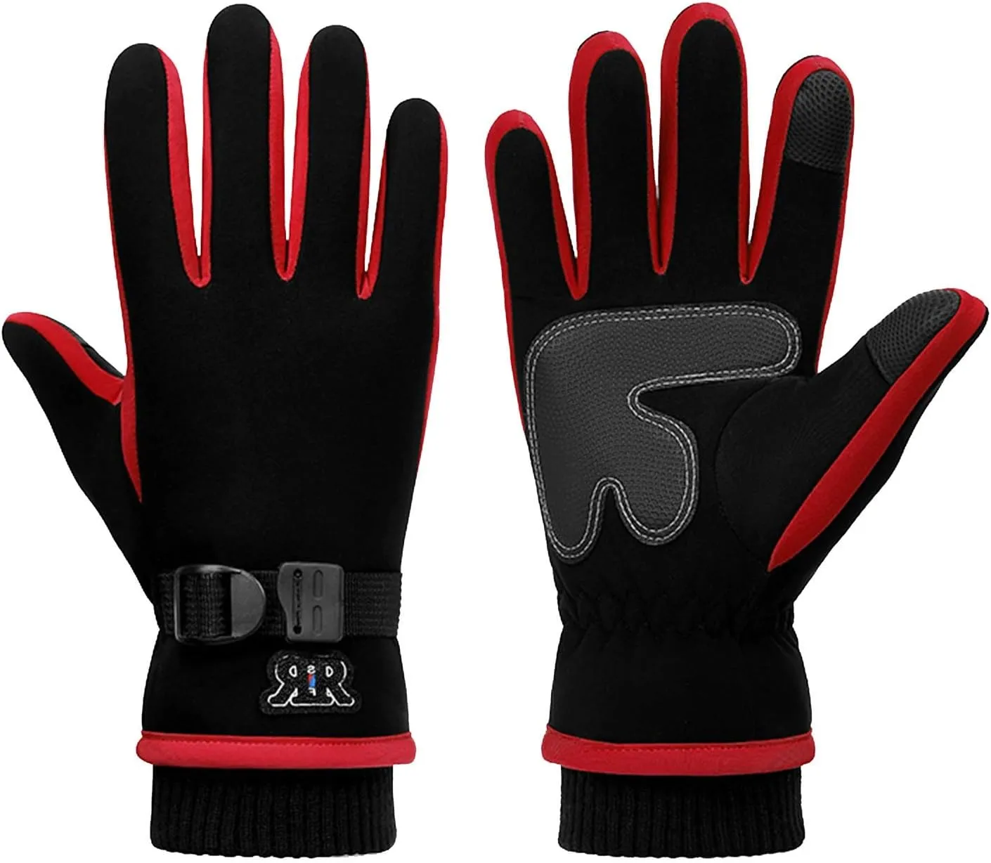 Gloves Winter Gloves Touchscreen Gloves Windproof Thin Thermal Gloves Anti Slip Cycling Gloves Running Walking Riding Gloves (Color : Red)