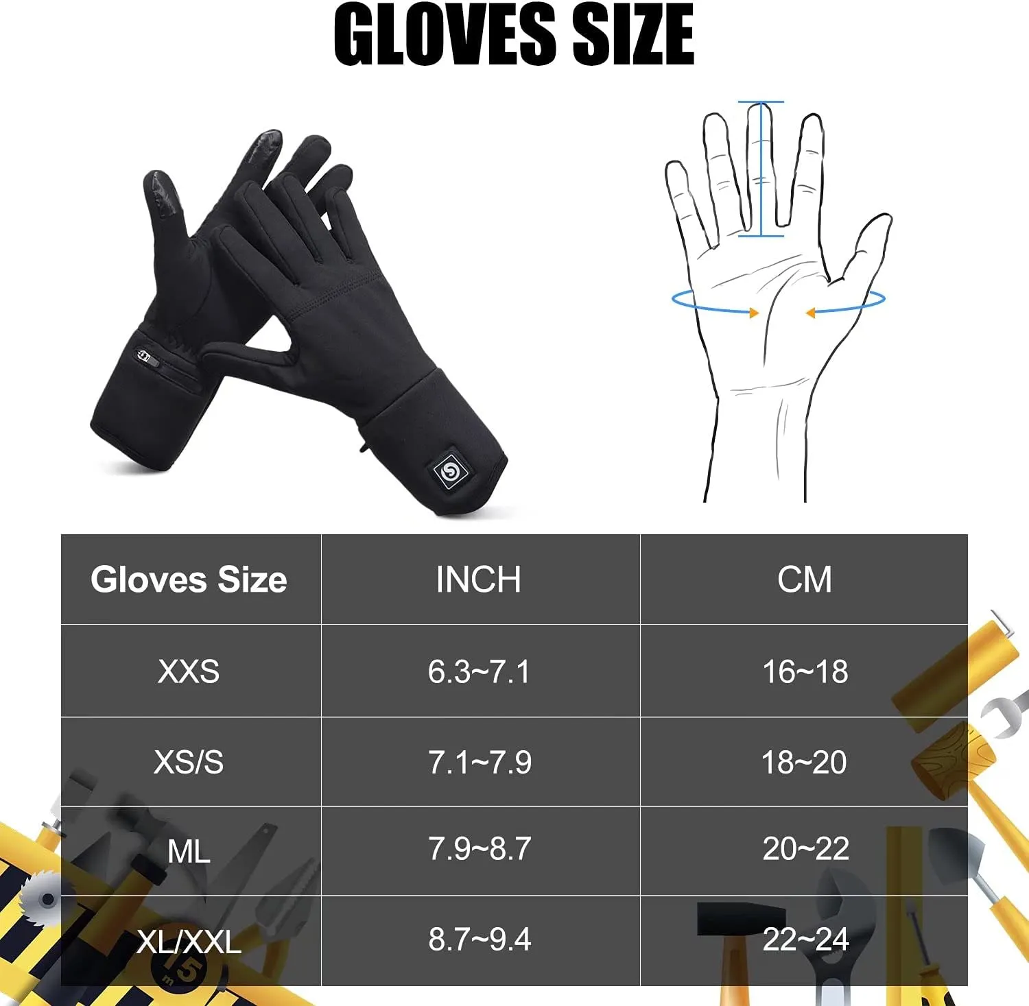 Heated Glove Liners for Men Women,Electric Battery Heated Gloves Rechargeable Thin Heated Work Gloves