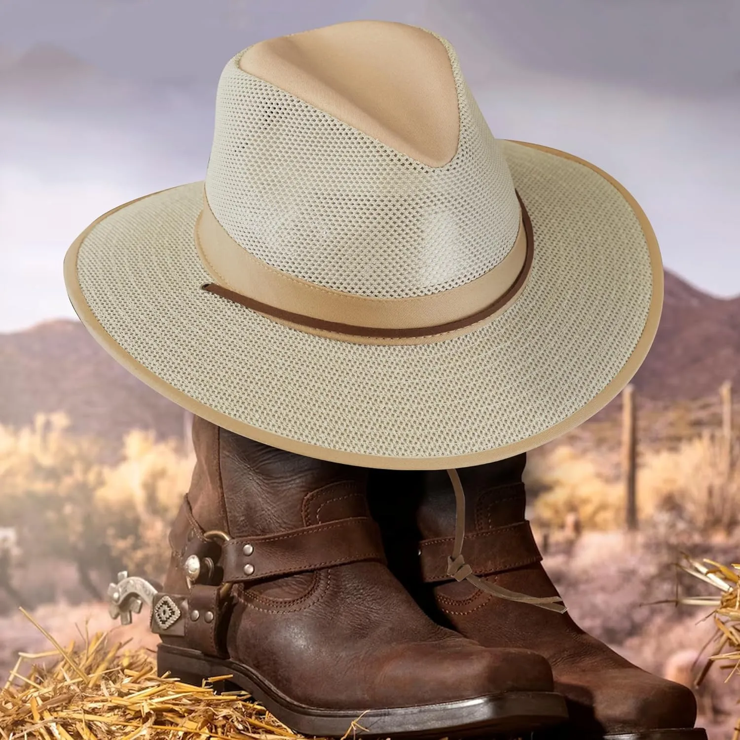 Henschel Aussie Mesh Breezer Hat - Packable Sun Protection for Outdoor Activities. Ideal for Hiking, Fishing & Camping.