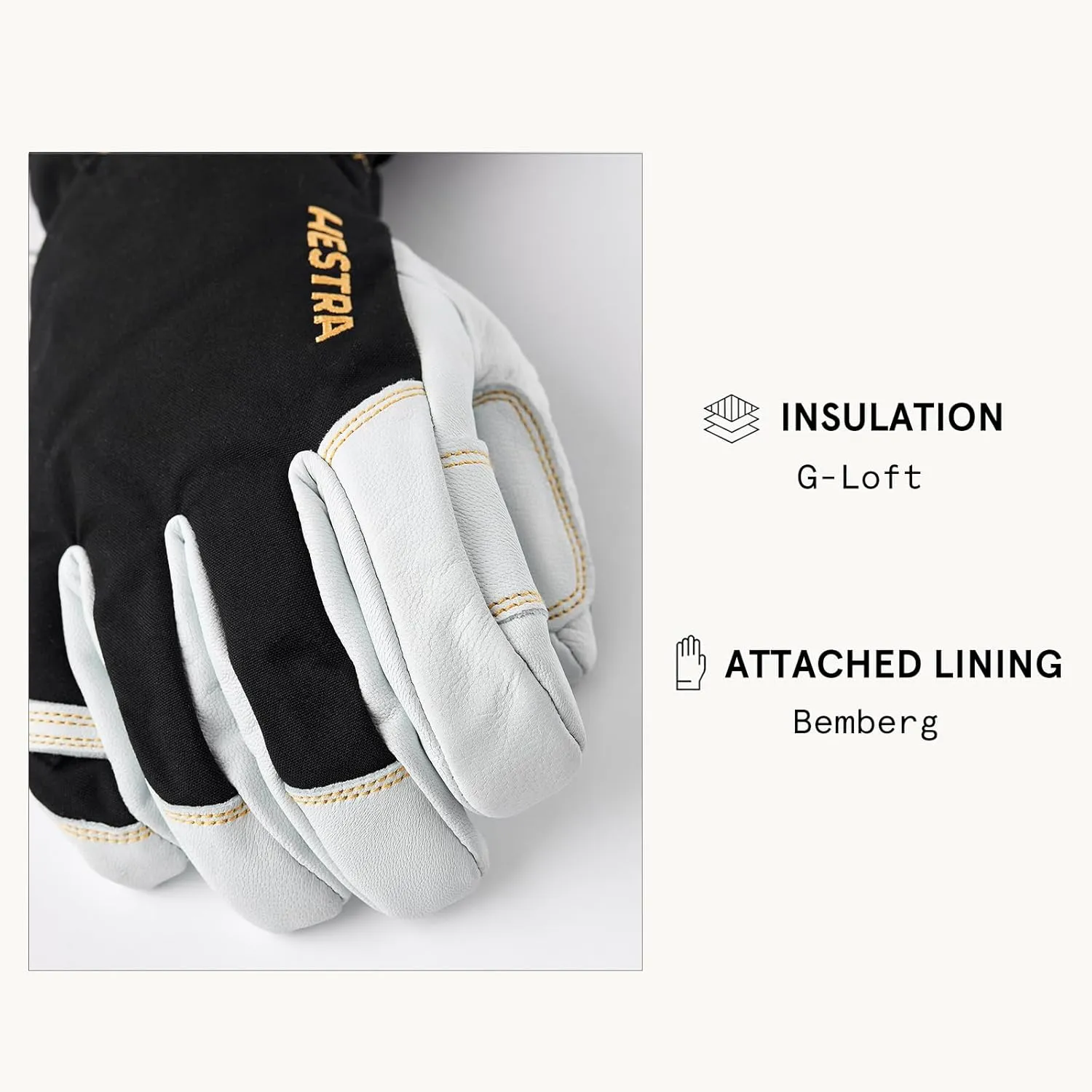 Hestra Waterproof Ski Gloves: Mens and Womens Army Leather Gore-Tex Cold Weather Gloves