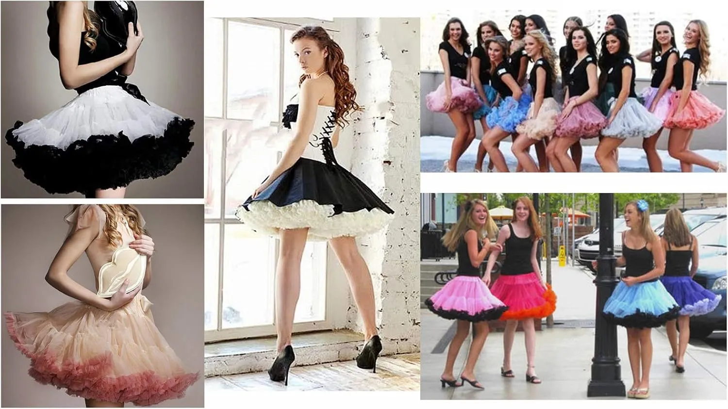 Honeystore Women's 3-Layered Tutu Dance Petticoat Pleated Mini Skirt, 16" Length
