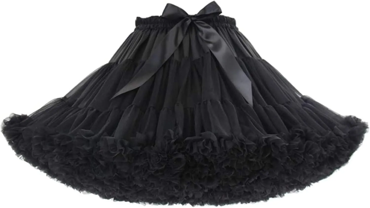 Honeystore Women's 3-Layered Tutu Dance Petticoat Pleated Mini Skirt, 16" Length