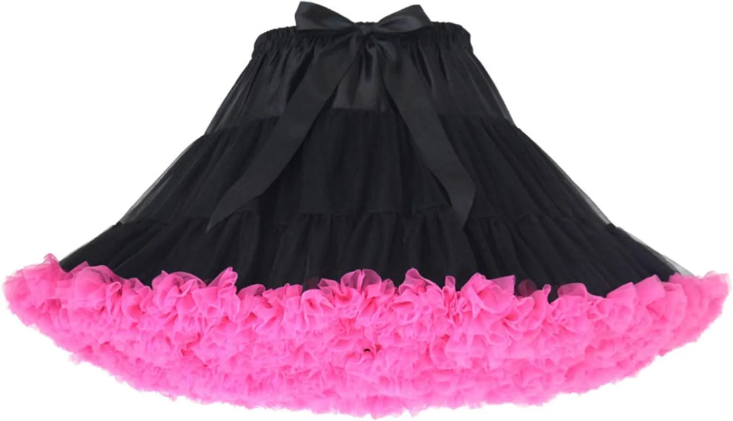 Honeystore Women's 3-Layered Tutu Dance Petticoat Pleated Mini Skirt, 16" Length