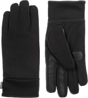 isotoner Men’s Tech Stretch Touchscreen Texting Double Lined Cold Weather Gloves with Water Repellent Technology