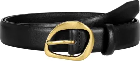 JASGOOD Leather Belts for Women Casual Fashion Waist Belt with Gold Buckle Ladies for Jeans Pants Dresses