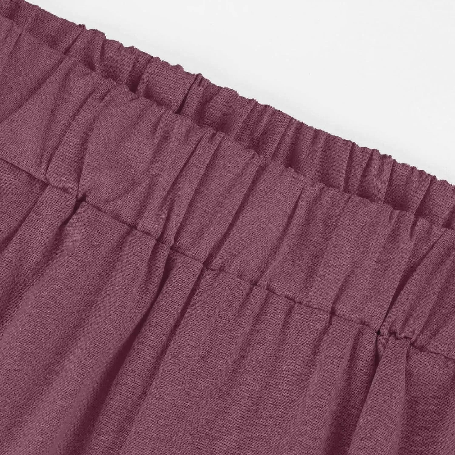 Lightweight Linen Pants for Women Summer Elastic Waisted Straight Leg Pants Casual Loose Fit Solid Color Trousers