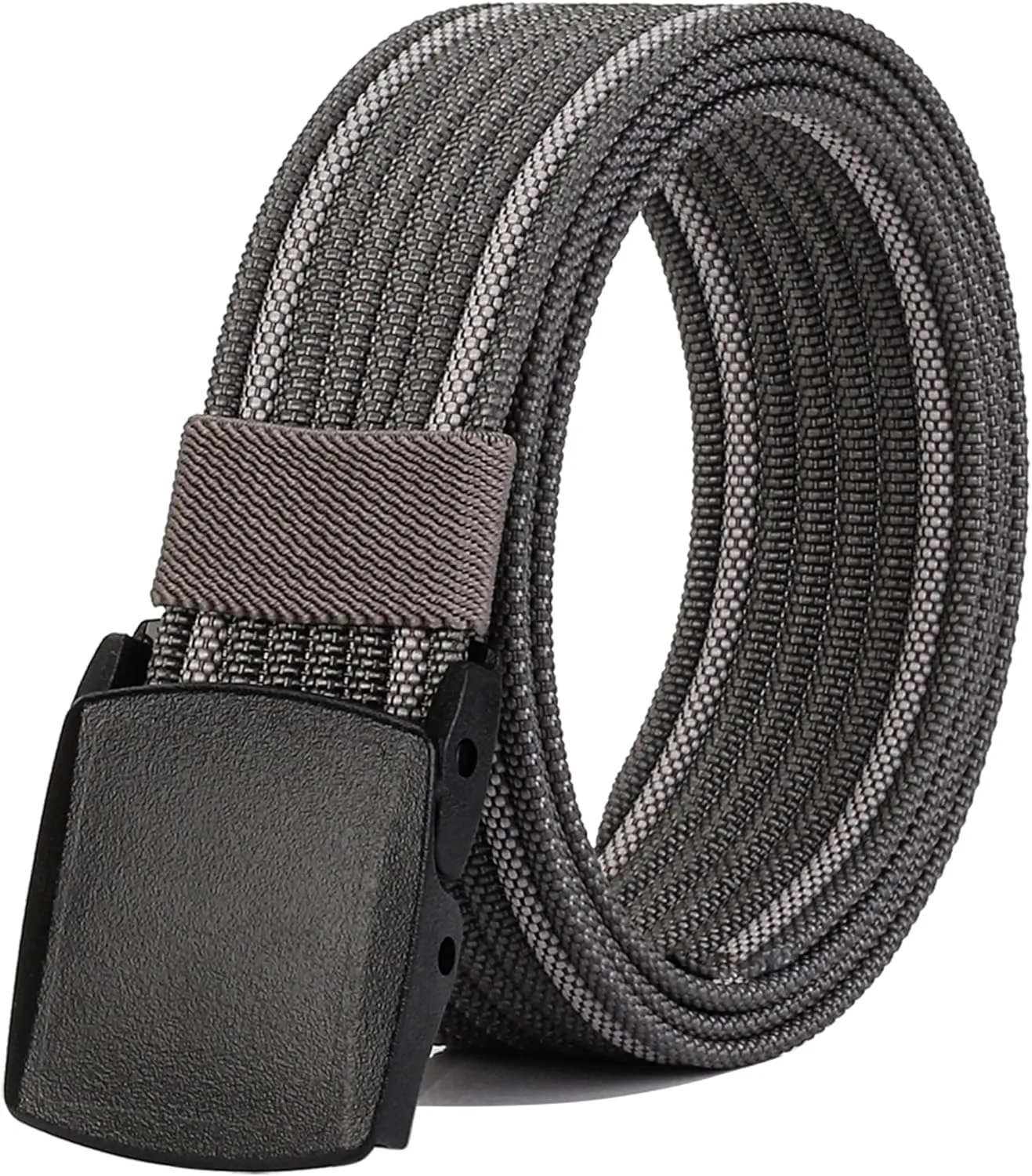 LionVII Nylon Belts Men, Breathable Web Belt with YKK Plastic Buckle Durable for Working, Trim to Fit 28-49" Waist