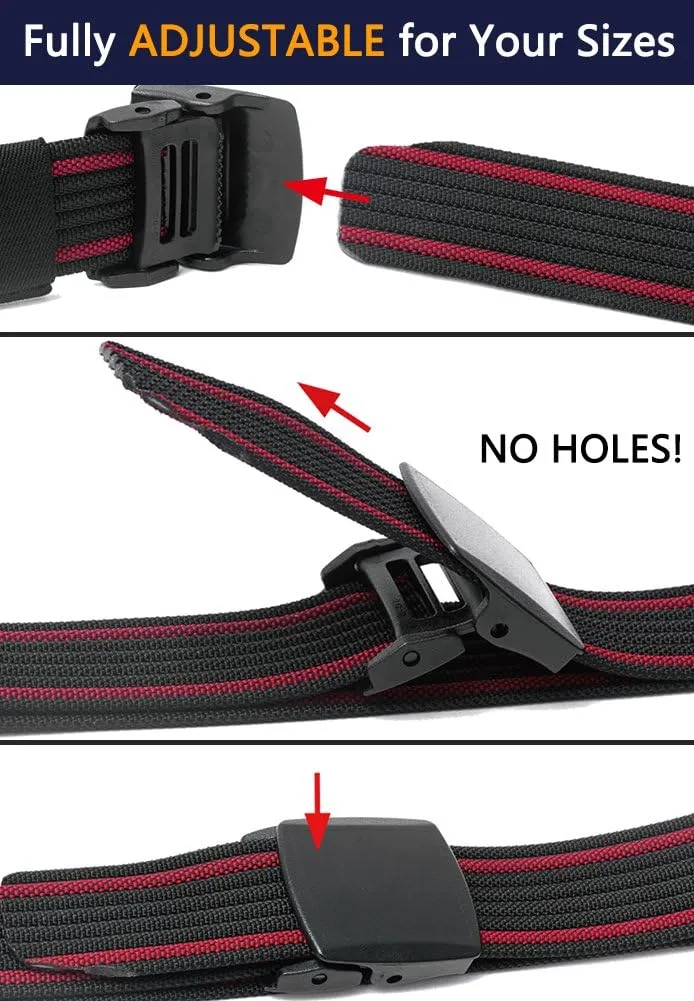 LionVII Nylon Belts Men, Breathable Web Belt with YKK Plastic Buckle Durable for Working, Trim to Fit 28-49" Waist