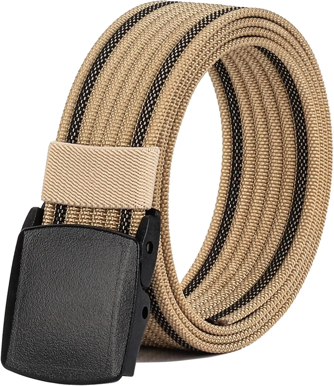 LionVII Nylon Belts Men, Breathable Web Belt with YKK Plastic Buckle Durable for Working, Trim to Fit 28-49" Waist