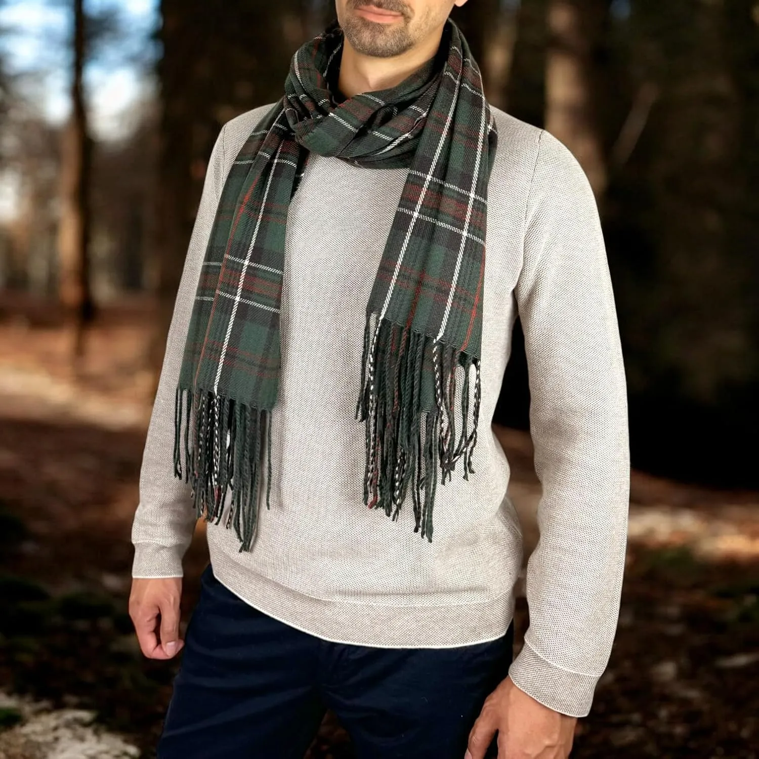 MELIFLUOS DESIGNED IN SPAIN Scarf for Men Reversible Elegant Cashmere Feel Men's Scarves for Spring Fall Winter