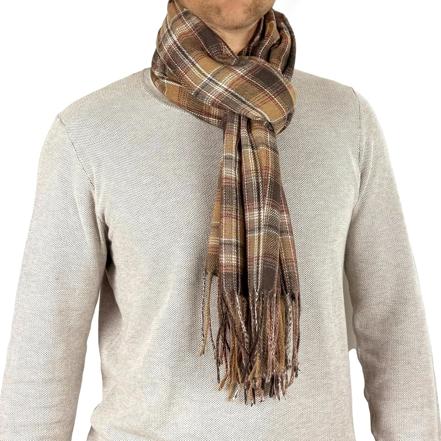 MELIFLUOS DESIGNED IN SPAIN Scarf for Men Reversible Elegant Cashmere Feel Men's Scarves for Spring Fall Winter
