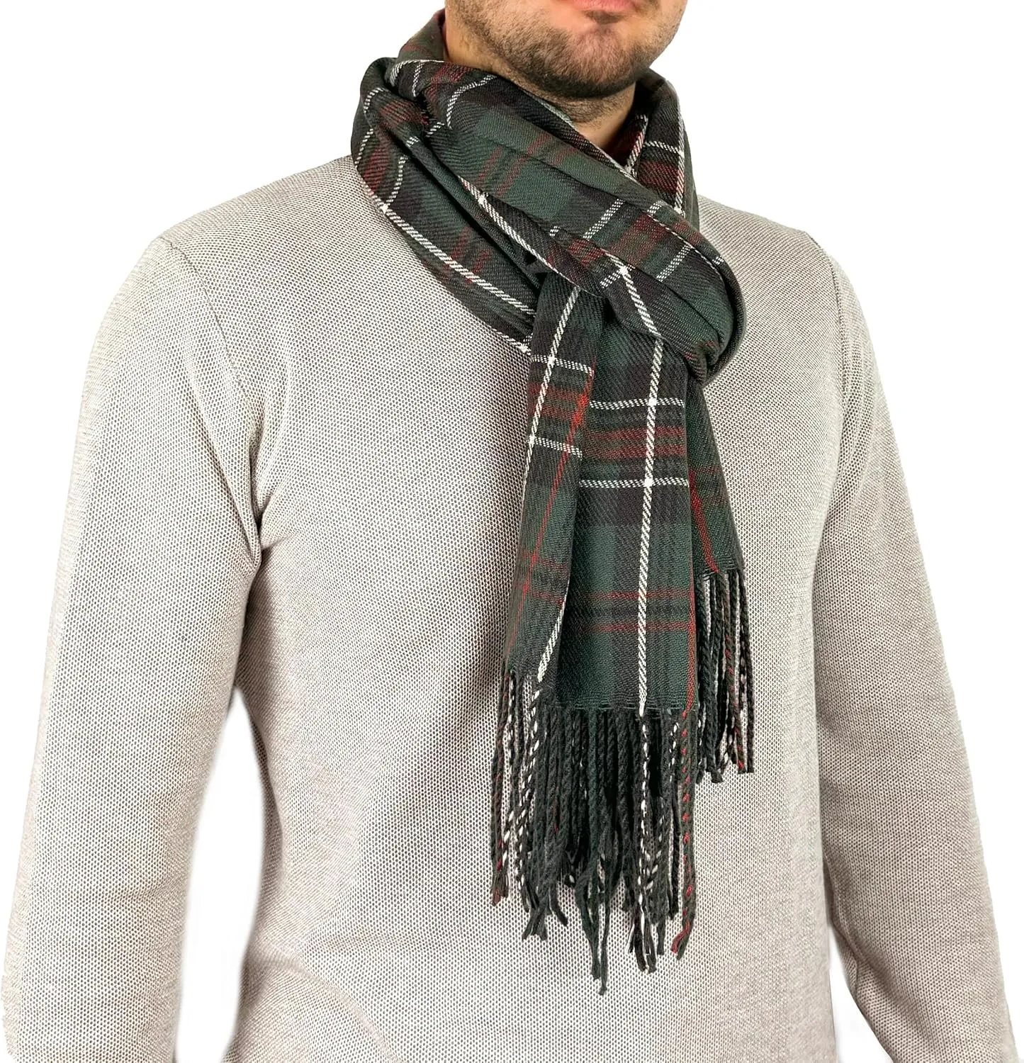 MELIFLUOS DESIGNED IN SPAIN Scarf for Men Reversible Elegant Cashmere Feel Men's Scarves for Spring Fall Winter
