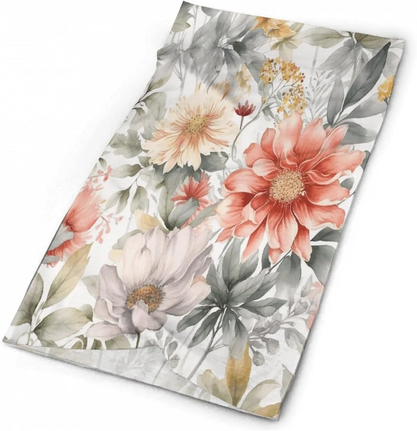 Neck Gaiter Face Cover Scarf Windproof Face Cover Pastel Floral Patternprinted Sun Cooling Scarf for Skiing Fishing Hiking Cycling