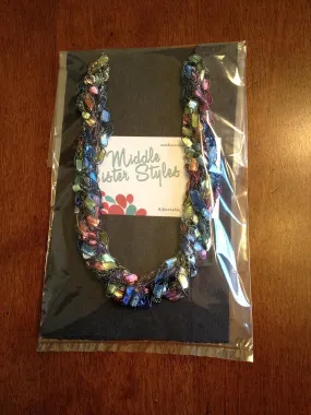 Necklace Scarf Adjustable Ladder Yarn Pastel