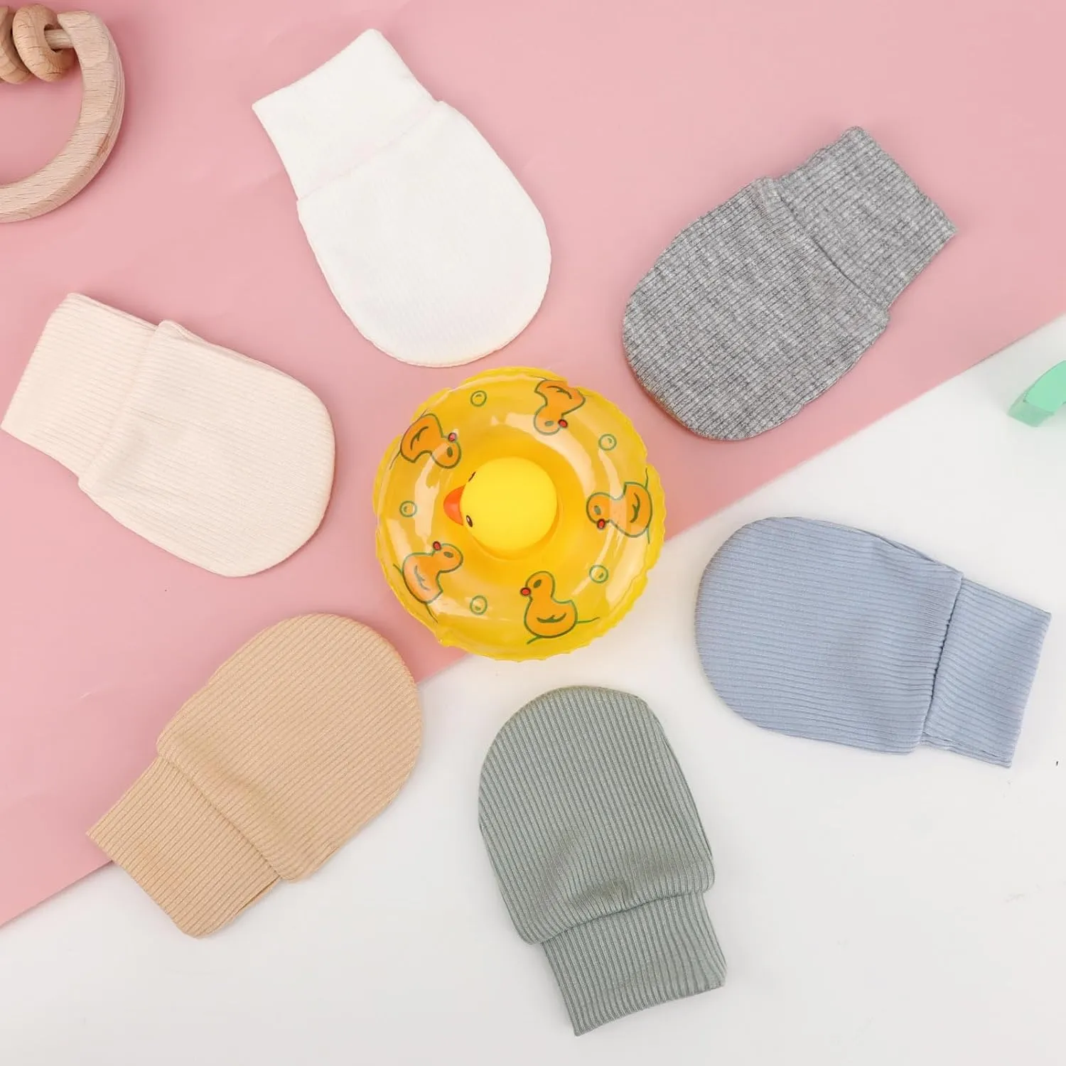 Newborn Baby Mittens No Scratch Elastic Wrist Gloves Infant Toddler Mittens for Baby Boy Girl 0-6 Months