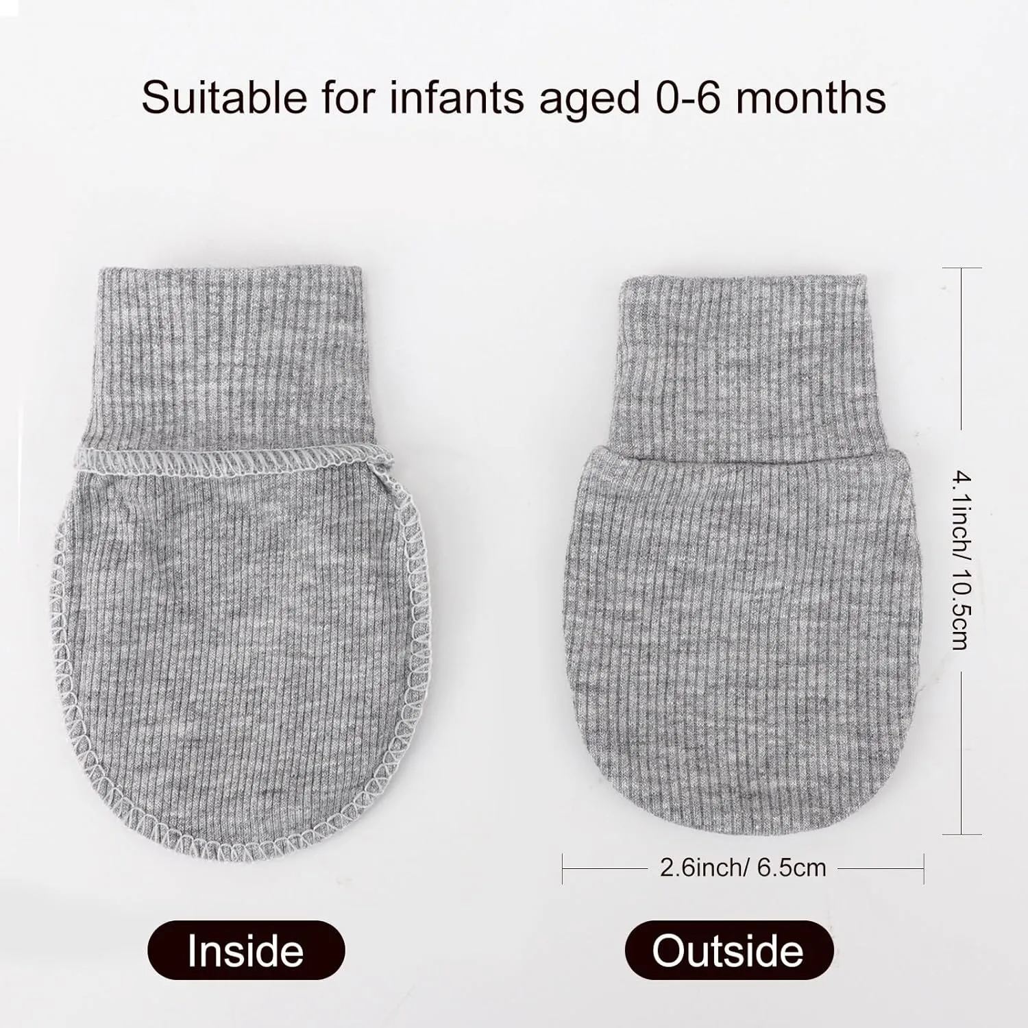 Newborn Baby Mittens No Scratch Elastic Wrist Gloves Infant Toddler Mittens for Baby Boy Girl 0-6 Months