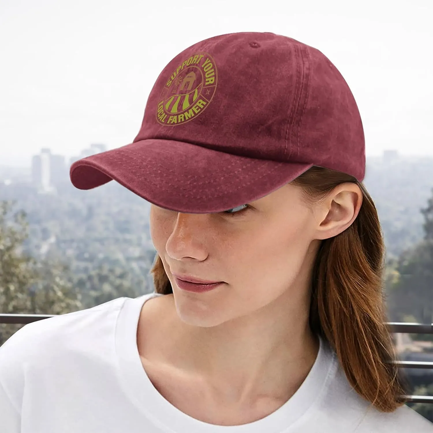 Support Your Local Farmer Mens hat Farm Vintage Cotton Washed Baseball Caps Adjustable Dad Hat Crazy