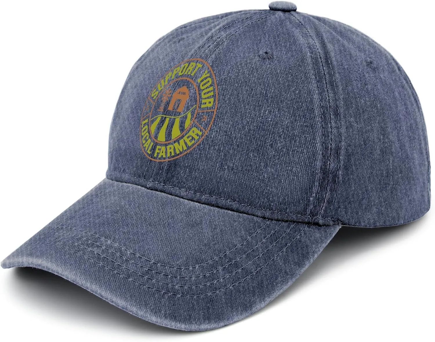 Support Your Local Farmer Mens hat Farm Vintage Cotton Washed Baseball Caps Adjustable Dad Hat Crazy