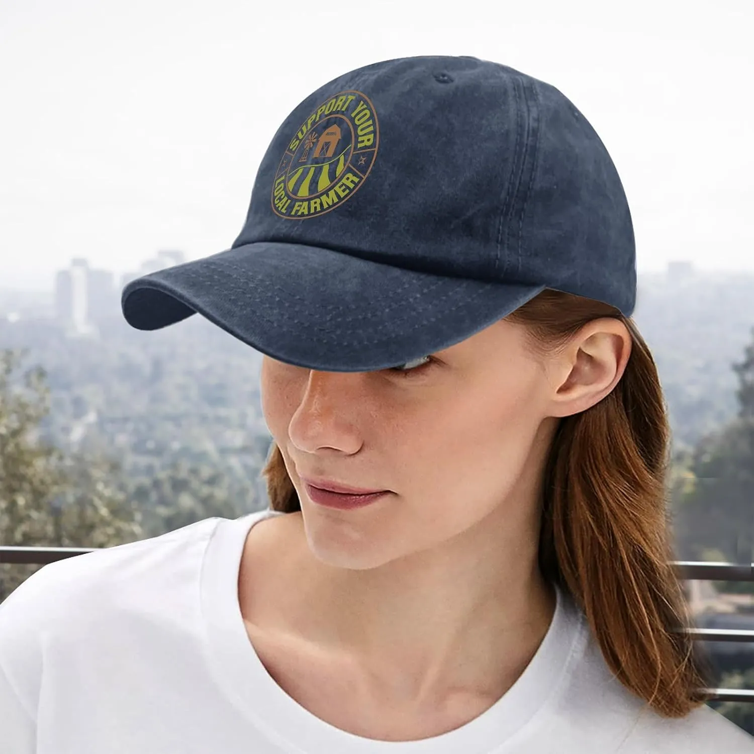 Support Your Local Farmer Mens hat Farm Vintage Cotton Washed Baseball Caps Adjustable Dad Hat Crazy