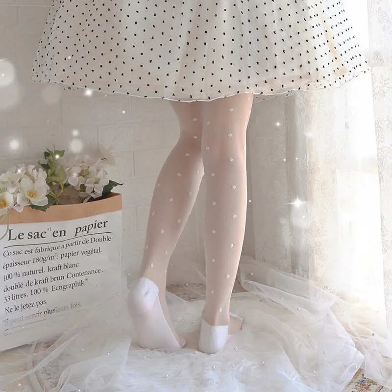 Sweet Dots Bows Over Knee Socks