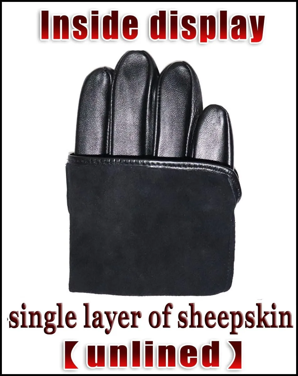 Touch Screen Men's and Women'sLleather Gloves Sheepskin Single Leather Unlined Thin Spring and Autumn Driving