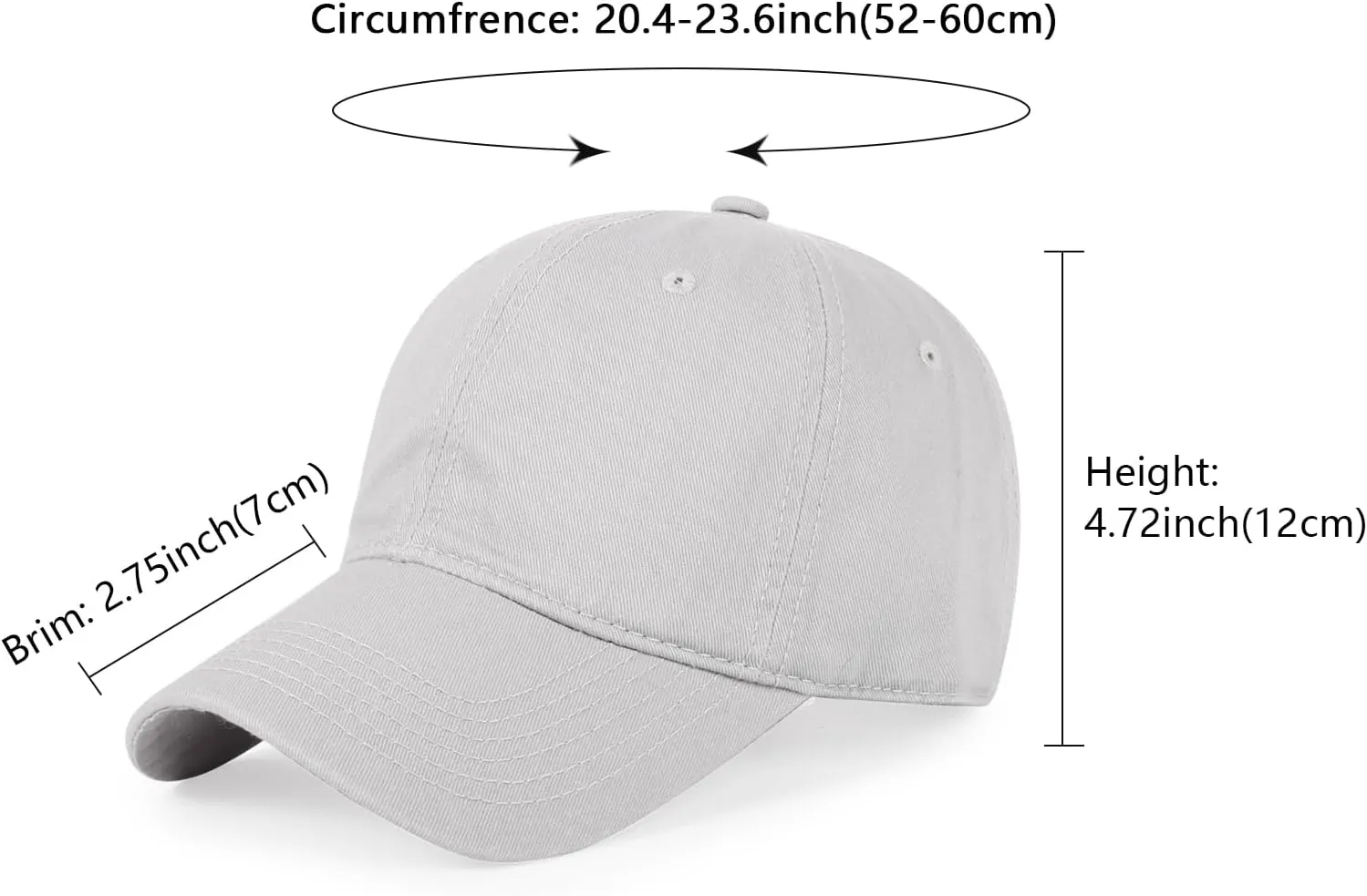 Unisex Cotton Baseball Cap Plain Blank Dad Hat Adjustable Vintage Solid Hat