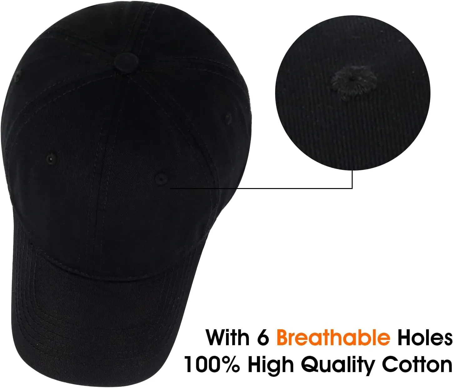 Unisex Cotton Baseball Cap Plain Blank Dad Hat Adjustable Vintage Solid Hat