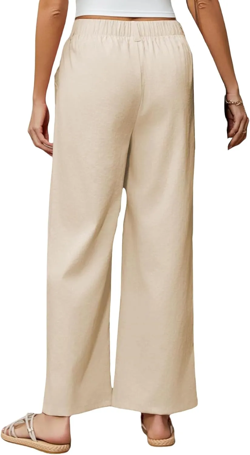 Womens Work Pants Business Casual High Waisted Wide Leg Dress Trousers Office Slacks with Pockets
